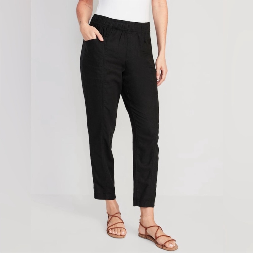 Old Navy Linen Straight Taper Pants